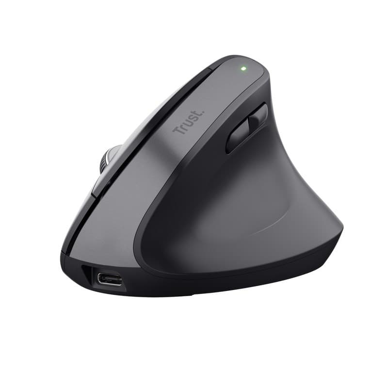TRUST myš Bayo+ Ergonomická vertikálna myš, Bezdrôtová, čierna