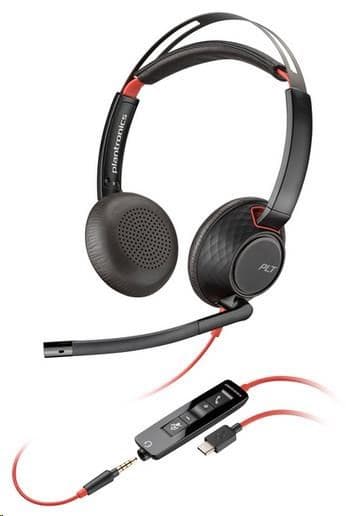 Poly Blackwire 5220 náhlavná súprava, 3.5 mm jack + USB-C/A adaptér, stereo (bulk)