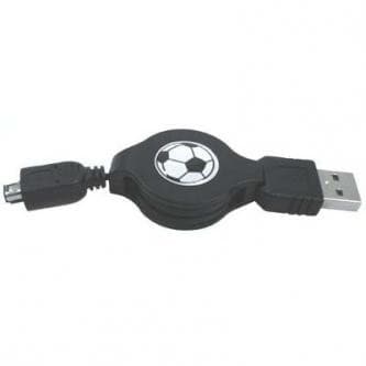 Logo USB kábel (1.1), USB A samec - 4-pin samec, 0.7m, navíjacia, čierny, HIROSE, DOPRODEJ