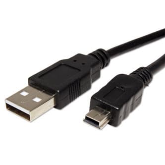 USB kabel (2.0), USB A samec - miniUSB samec, 3m, čierny, DOPRADE
