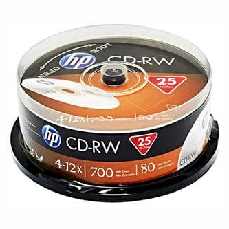 HP CD-RW, CWE00019-3, 69313, 25-pack, 700MB, 4-12x, 80min., 12cm, bez možnosti potlače, cake box, pre archiváciu dať