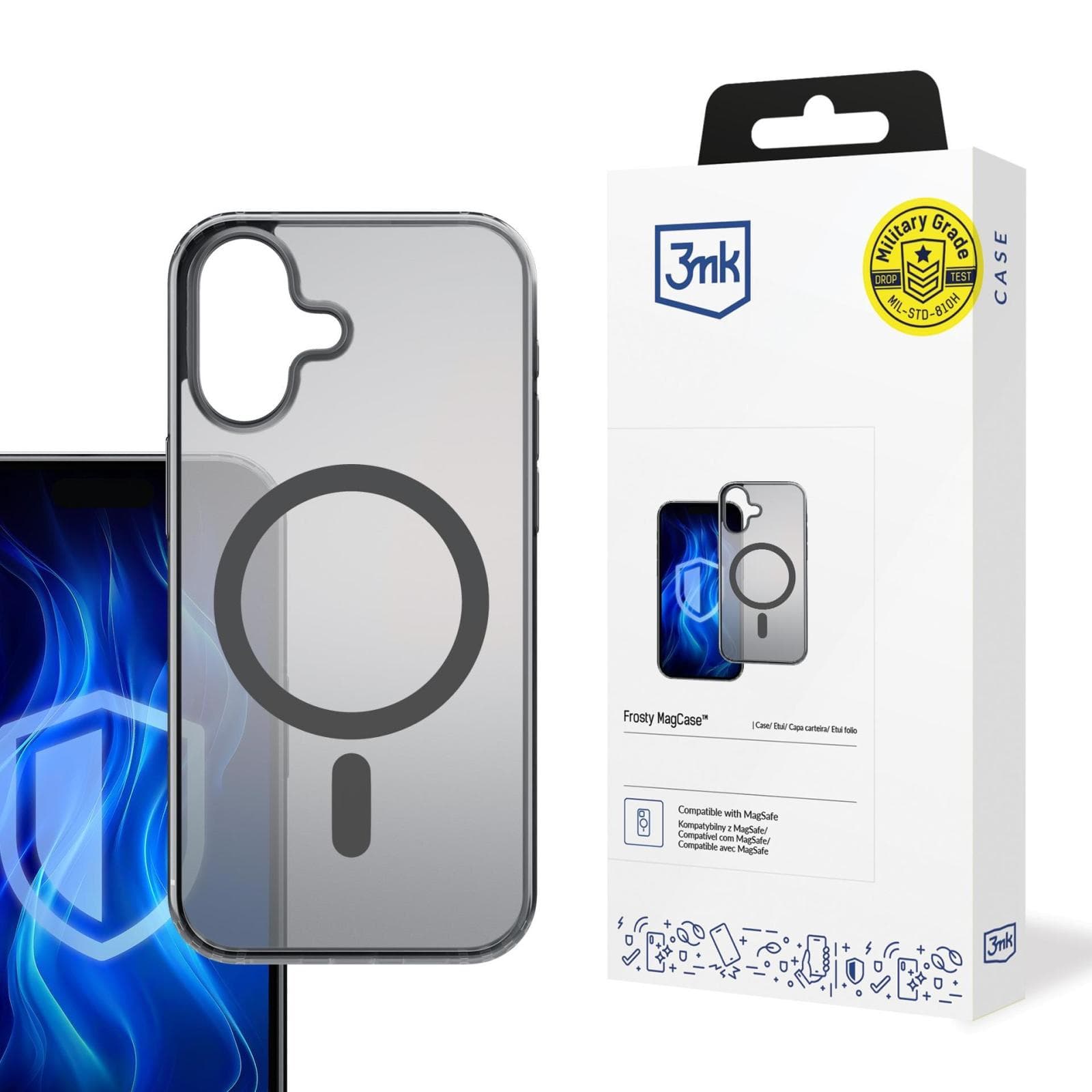 3mk ochranný kryt Frosty MagCase Black pre Apple iPhone 16