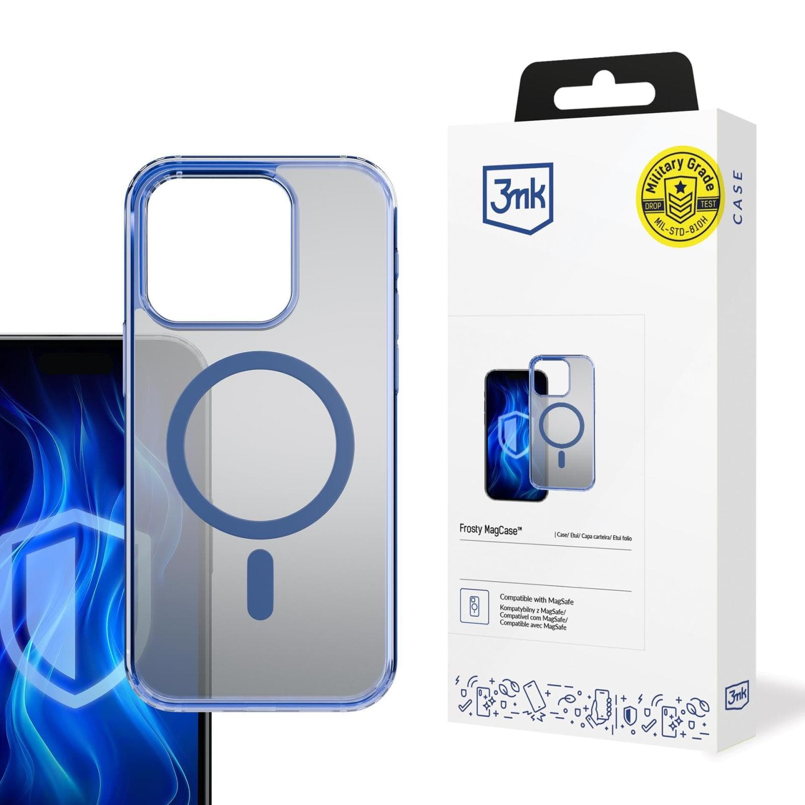 3mk ochranný kryt Frosty MagCase Blue pre Apple iPhone 16 Pre Max