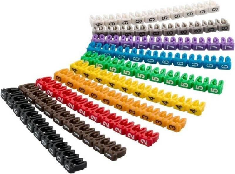 goobay Označovacie klipy na kábel do priemeru 2.5-4mm, 10x10ks, čísla