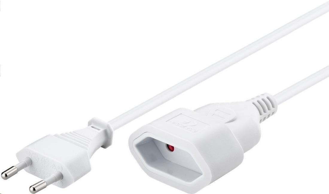 PREMIUMCORD Kábel sieťový 230V, predlžovacia dvojvidlica, 3m