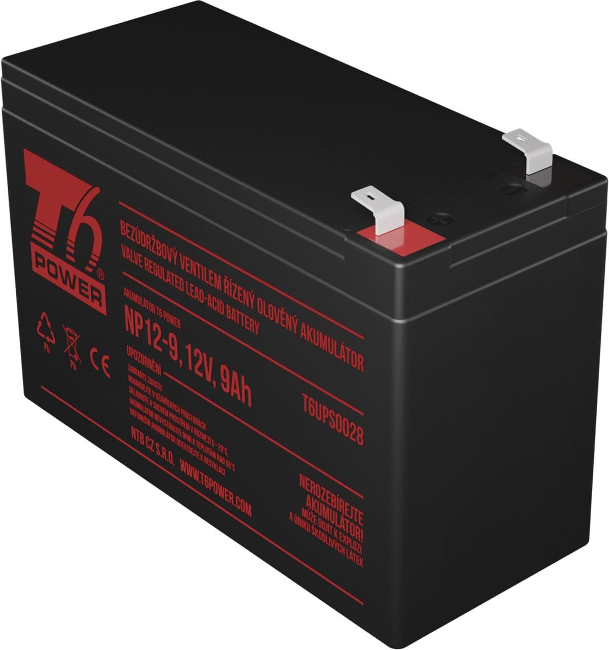 Akumulátor T6 Power NP12-9, 12V, 9Ah, F2