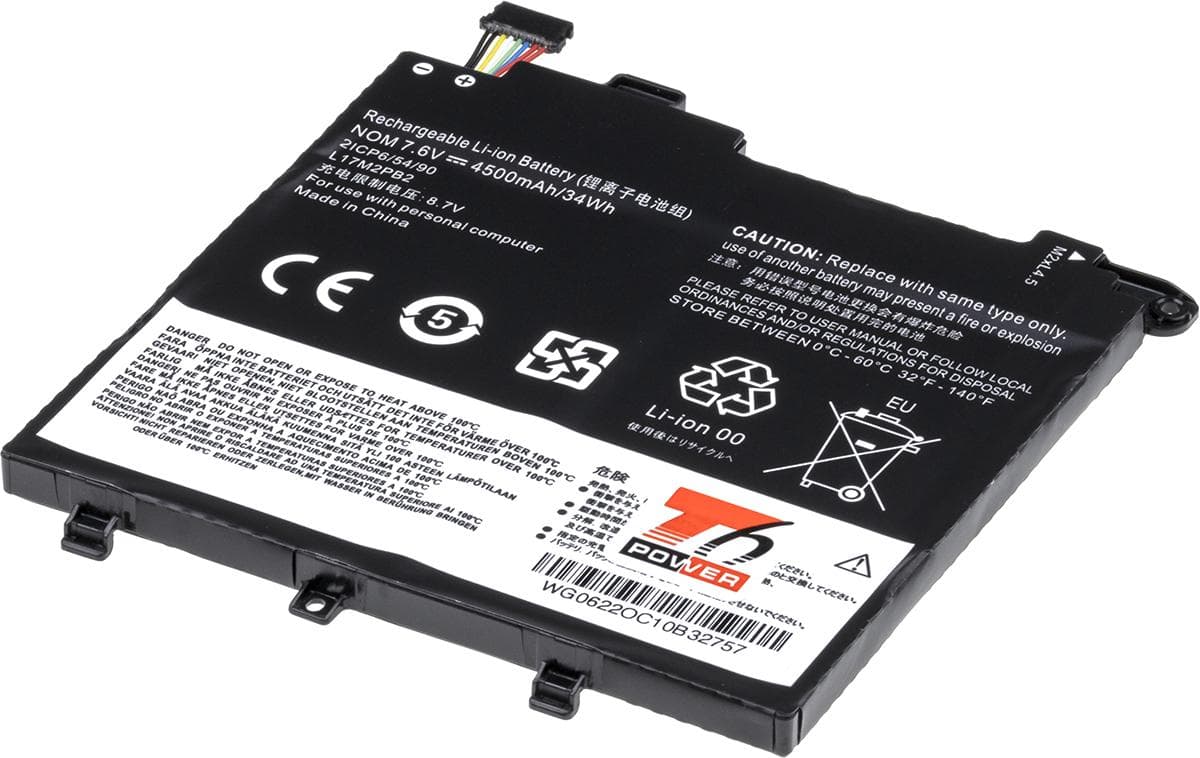 Batéria T6 Power pre Lenovo V330-14IKB, V330-14ARR, V130-14IKB, 4950mAh, 38Wh, 2cell, Li-pol
