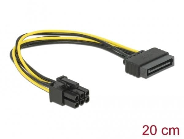 Delock napájací kábel SATA 15 pin na 6 pin PCI Express