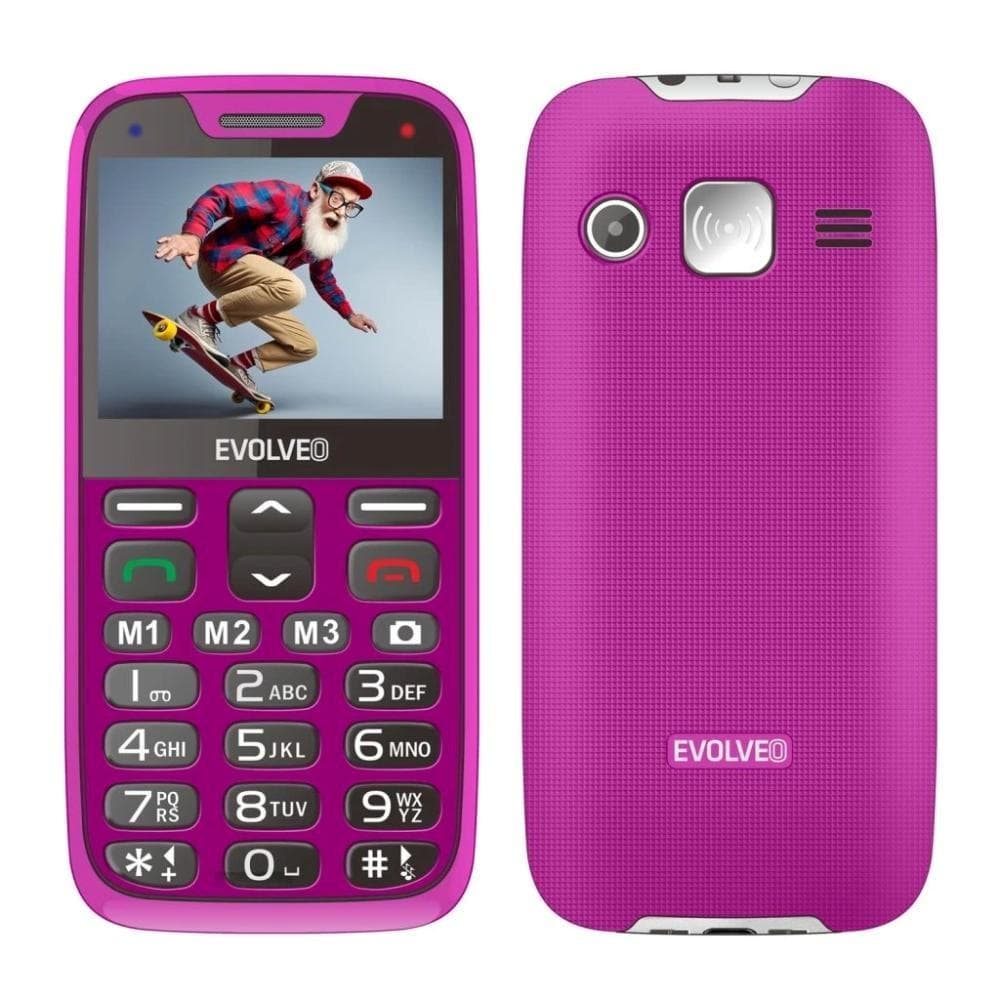 EVOLVEO EasyPhone XR, mobilný telefón pre seniorov s nabíjacím stojanom, ružová