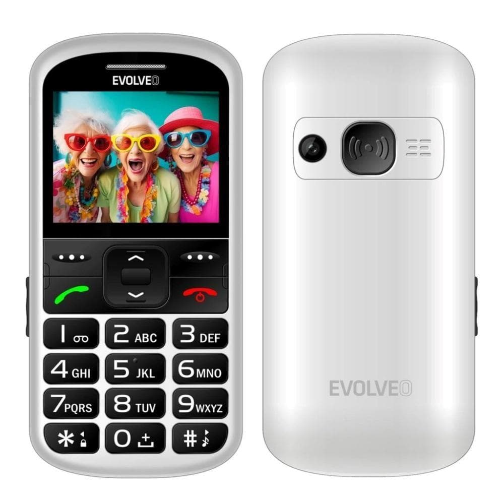 EVOLVEO EasyPhone XS, mobilný telefón pre seniorov, biela