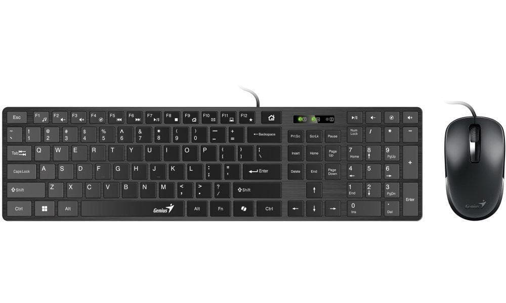GENIUS set klávesnica + myš Slimstar C126/ Drôtový set/ Copilot/ USB/ čierna/ CZ+SK layout