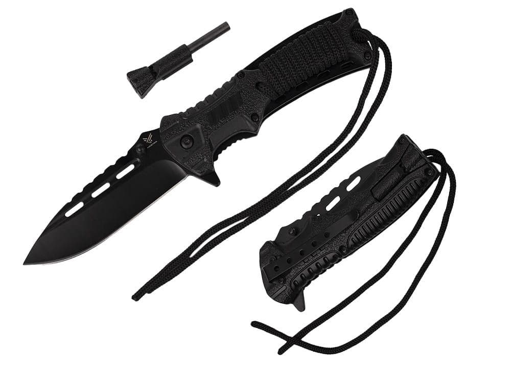 Pružinový nôž s kresadlom 21cm