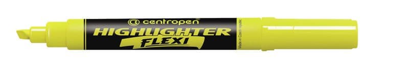 Zvýrazňovač Centropen 8542 Highlighter Flexi žltý klinový hrot 1-5mm