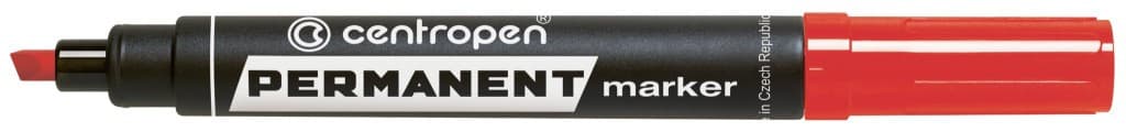 Značkovač Centropen 8576 permanent červený klinový hrot 1-4,6mm