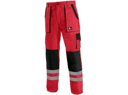 Nohavice CXS LUXY BRIGHT, pánske, červeno-čierne, 48