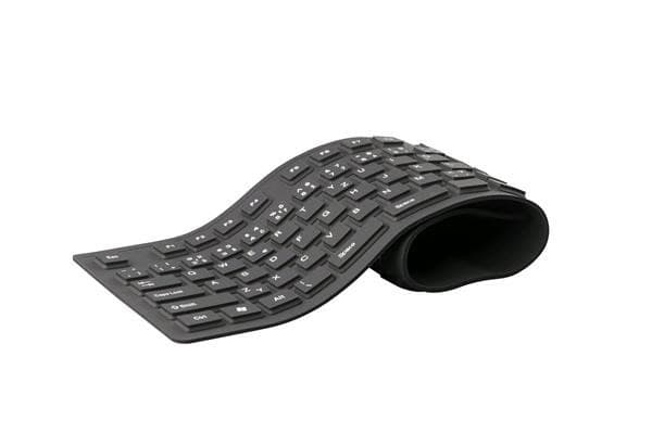 C-TECH klávesnica FK-01, gélová, flexibilná, čierna, USB, CZ/SK