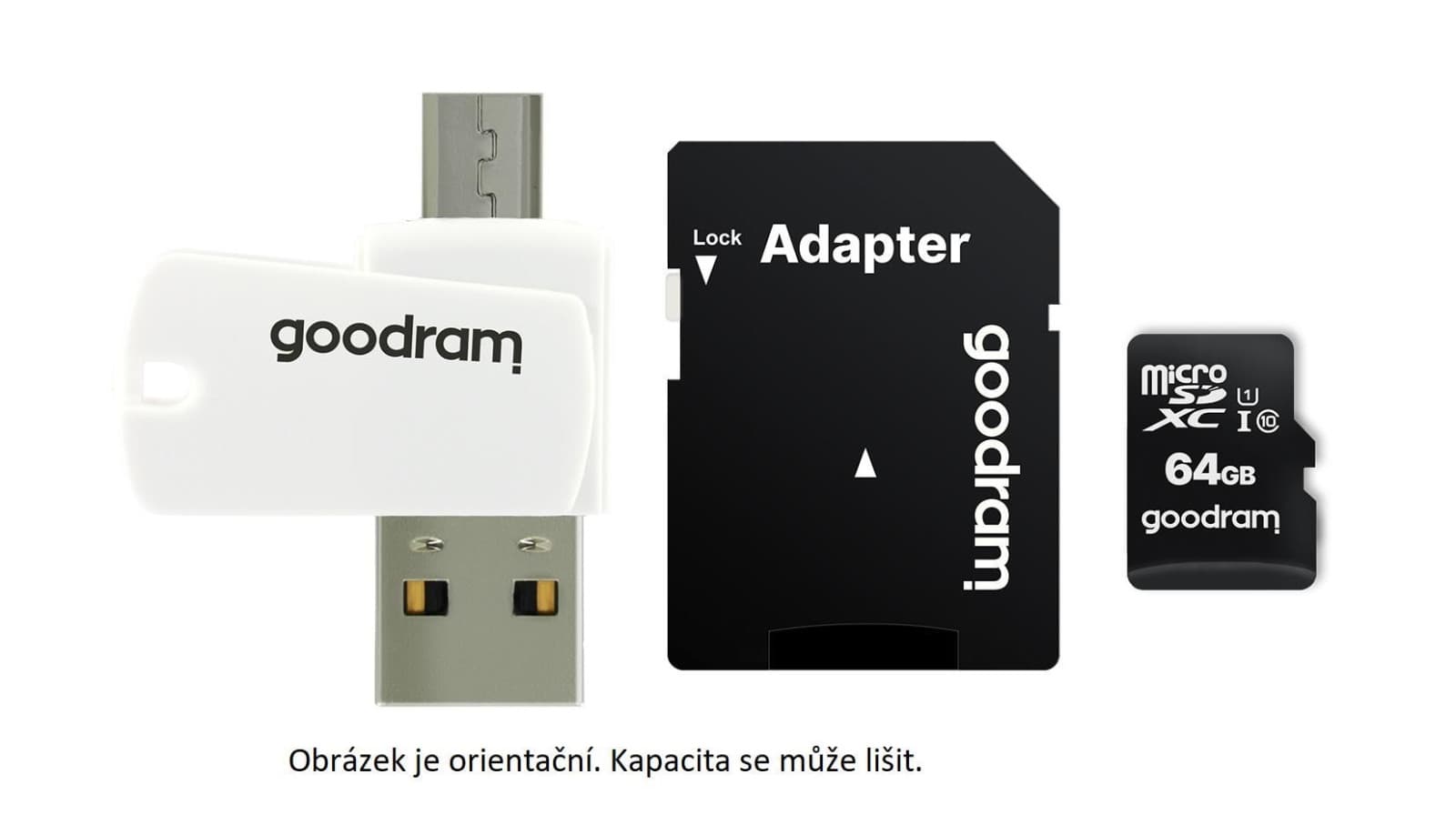 GOODRAM microSDHC karta 32GB M1A4 All-in-one (R:100/W:10 MB/s), UHS-I Class 10, U1 + Adapter + OTG card reader/čítačka