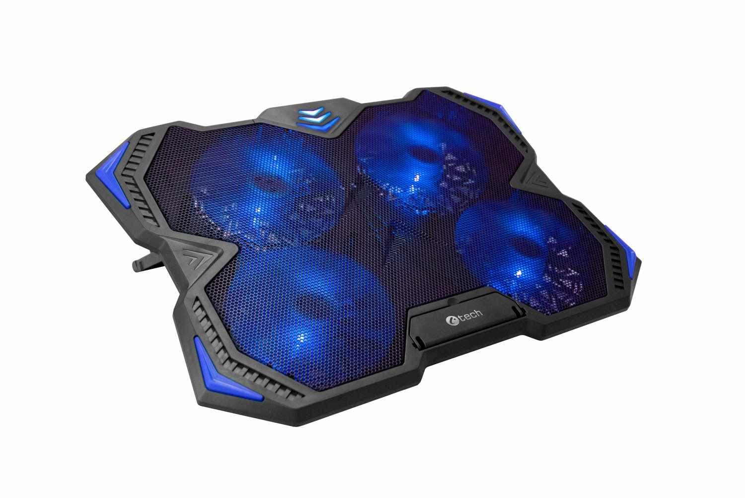 C-TECH chladiaca podložka pod NTB Zefyros (GCP-01B), casual gaming, 17, 3", modré podsvietenie, regulácia otáčok