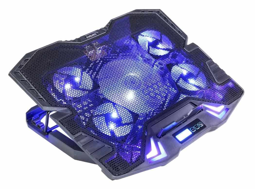 EVOLVEO Ania 5, chladiaci podstavec pre notebook, modré podsvietenie