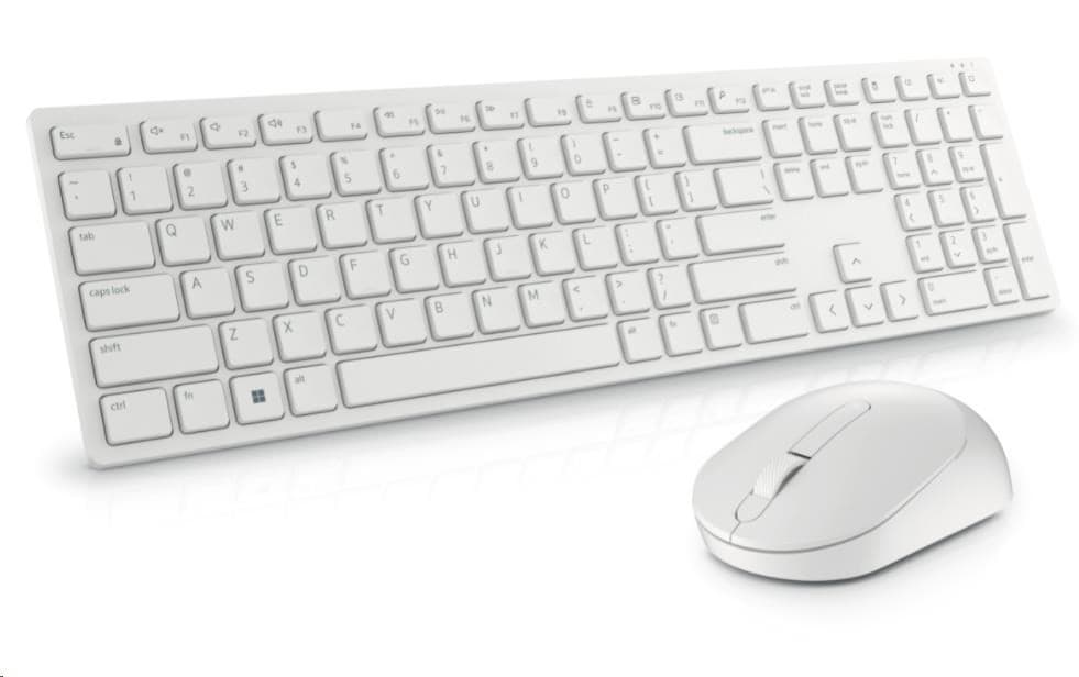 Dell Pre Wireless Keyboard and Mouse - KM5221W - US International (QWERTY) - White