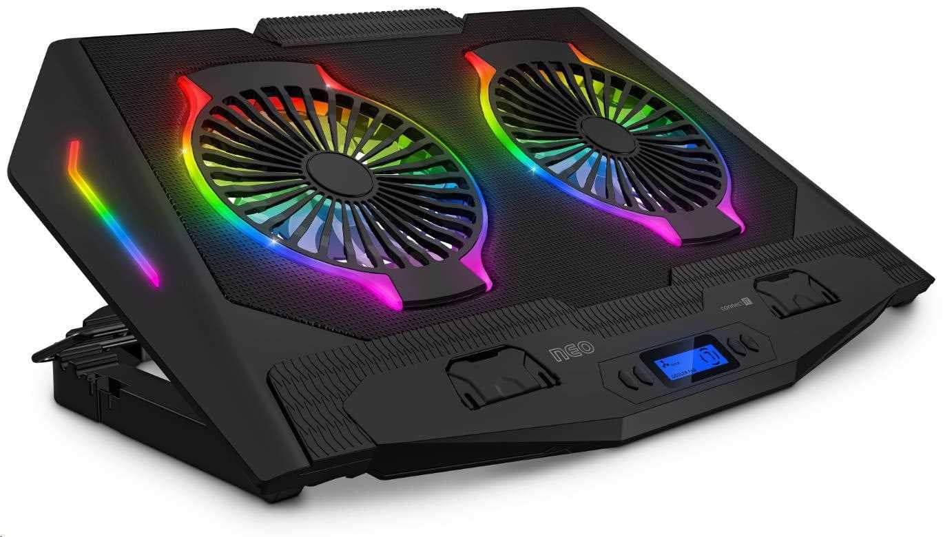 CONNECT IT NEO RGB chladiaca podložka pod notebook, čierna