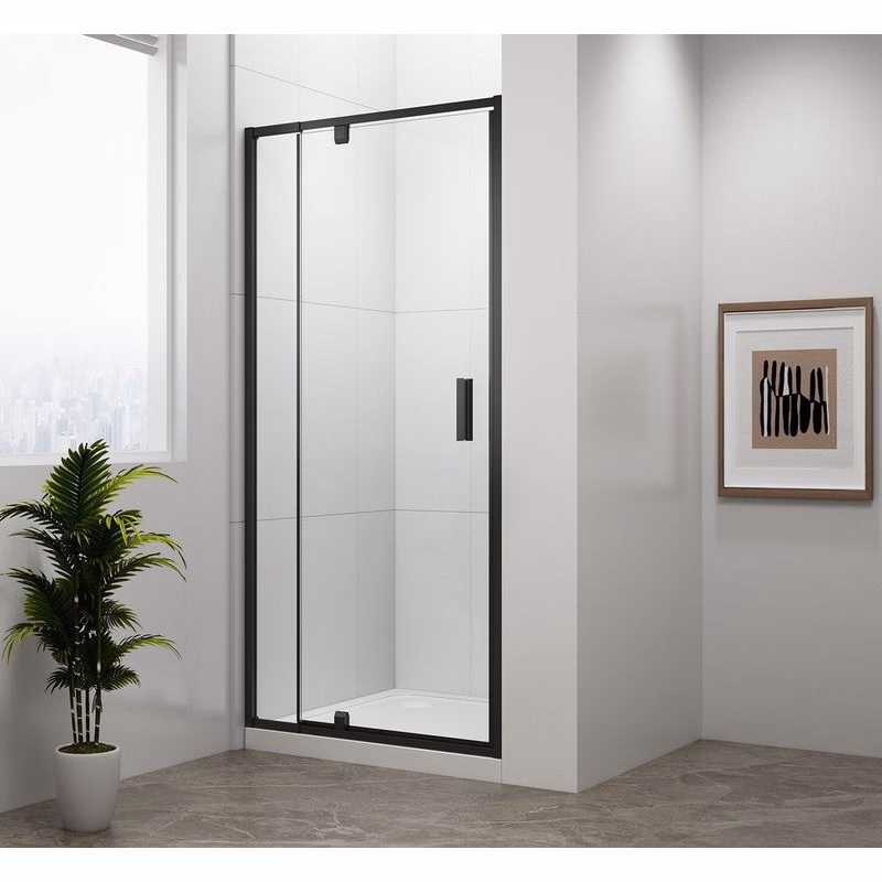 POLYSAN - EASY BLACK otočné sprchové dvere 880-1020, číre sklo EL1715B