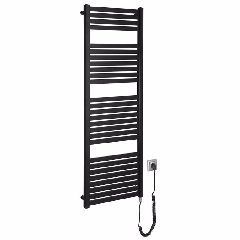 AQUALINE - TONDI-E elektrické vykurovacie teleso, rovné, 450x1330 500 W, čierna matná DE476T