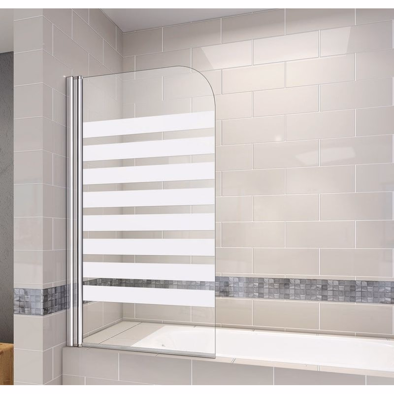 H K - Vaňová zástena S1 STRIPE 80x140cm - jednodielna sklopná, číre sklo so vzorom, varianta ľavá SE-S1STRIPE-13