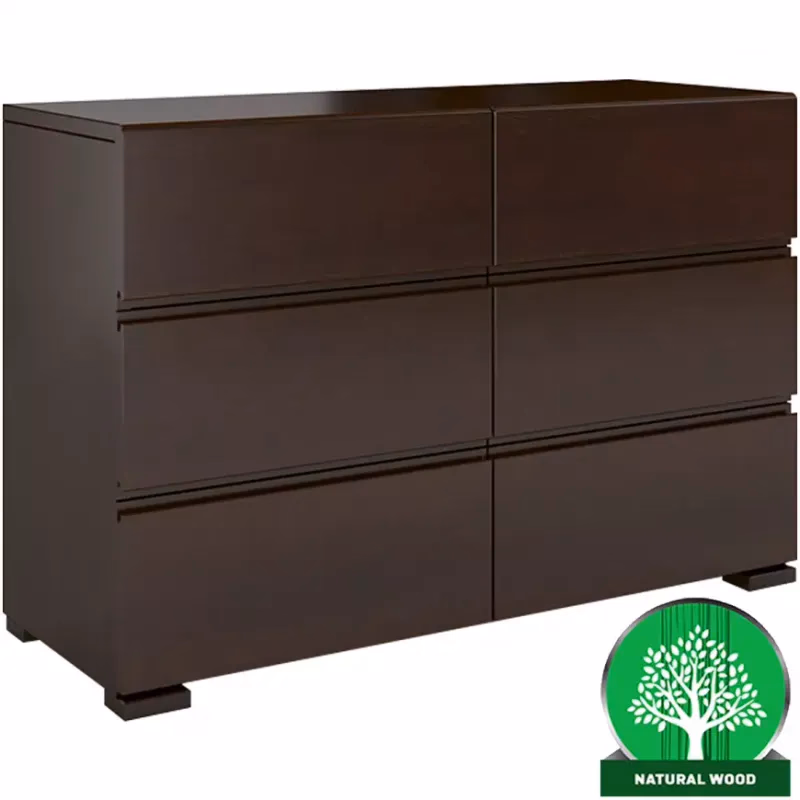 Komoda drevená borovica 6s Skandica Vestre Palisander