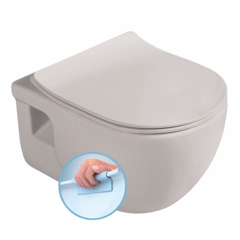 SAPHO - BRILLA závesná WC misa, Rimless, 36,5x53cm, latte mat 100614-114