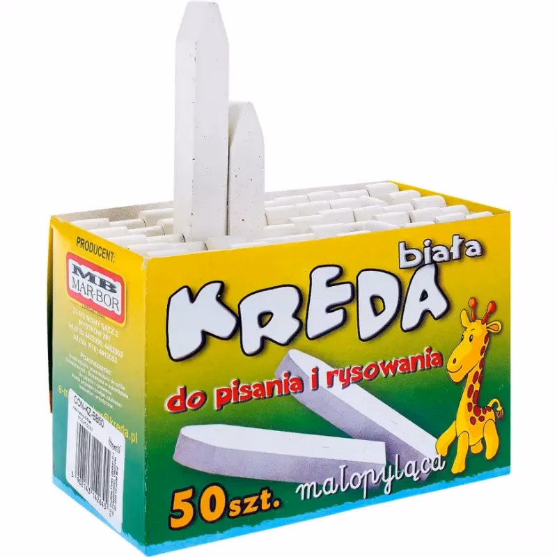 Krieda biela, kvadratická, typ B, 50 ks, Drel