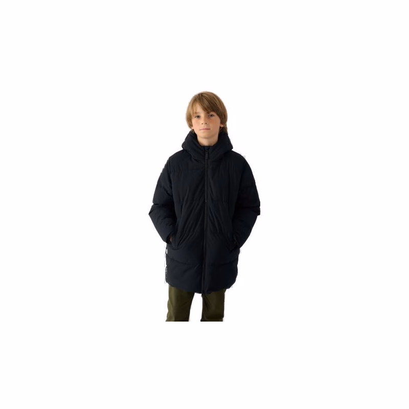 Chlapčenská bunda 4F JUNIOR DOWN JACKET-JWAW24TDJAM464-20S-DEEP BLACK