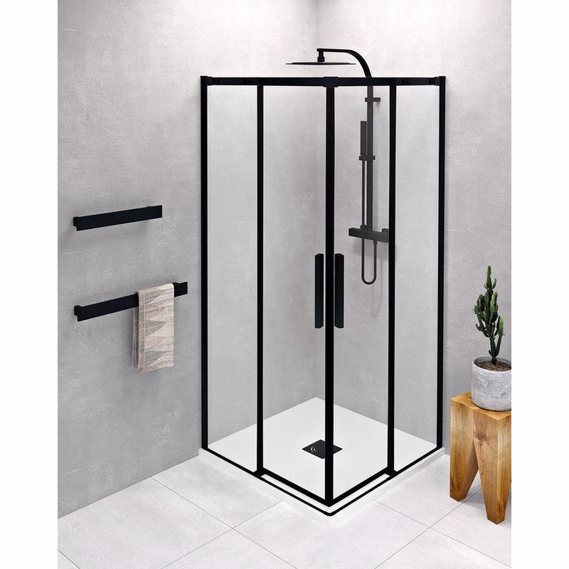POLYSAN - ALTIS BLACK štvorcová sprchová zástena 900x900 rohový vstup, číre sklo AL1592BAL1592B