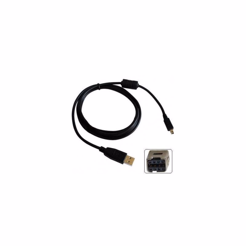 Logo USB kábel (2.0), USB A samec - 8-pin samec, 26726, 1.8m, černý, MINOLTA, DOPRODEJ