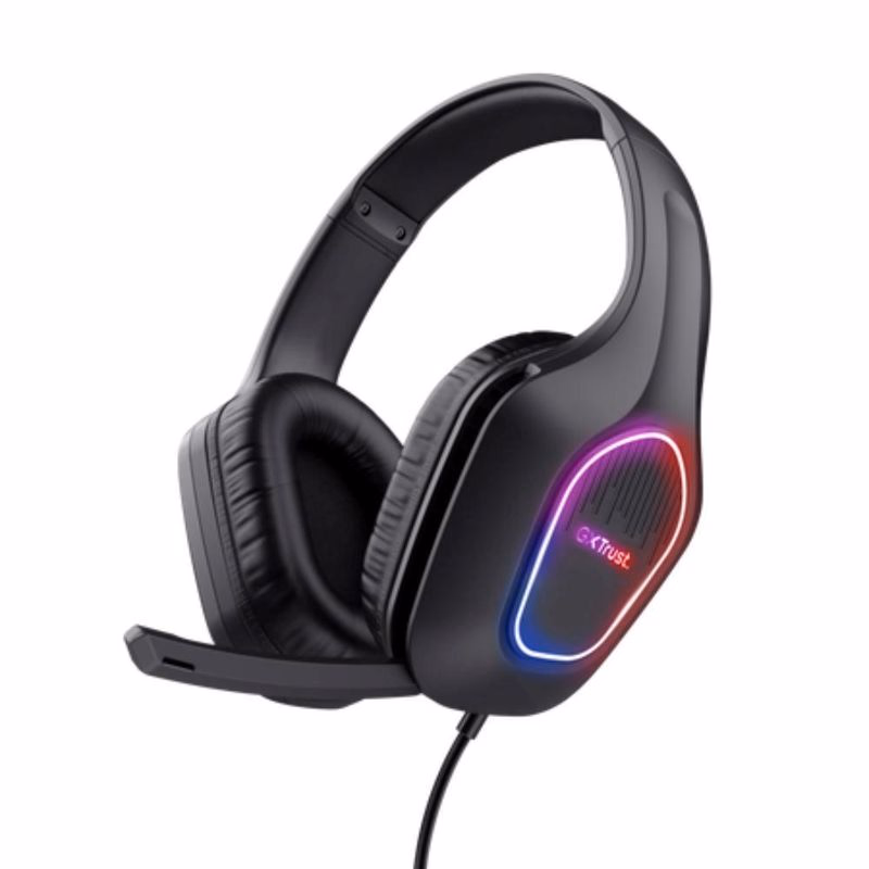 TRUST Herné slúchadlá GXT 416 ZIROX, LED, USB, 3.5mm Jack, čierna