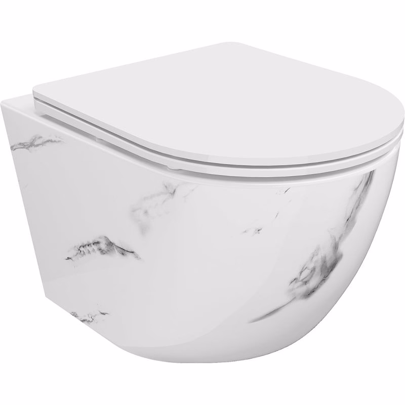MEXEN - Lena Závesná WC misa vrátane sedátka s slow-slim, Duroplastu, biely kameň 30224092
