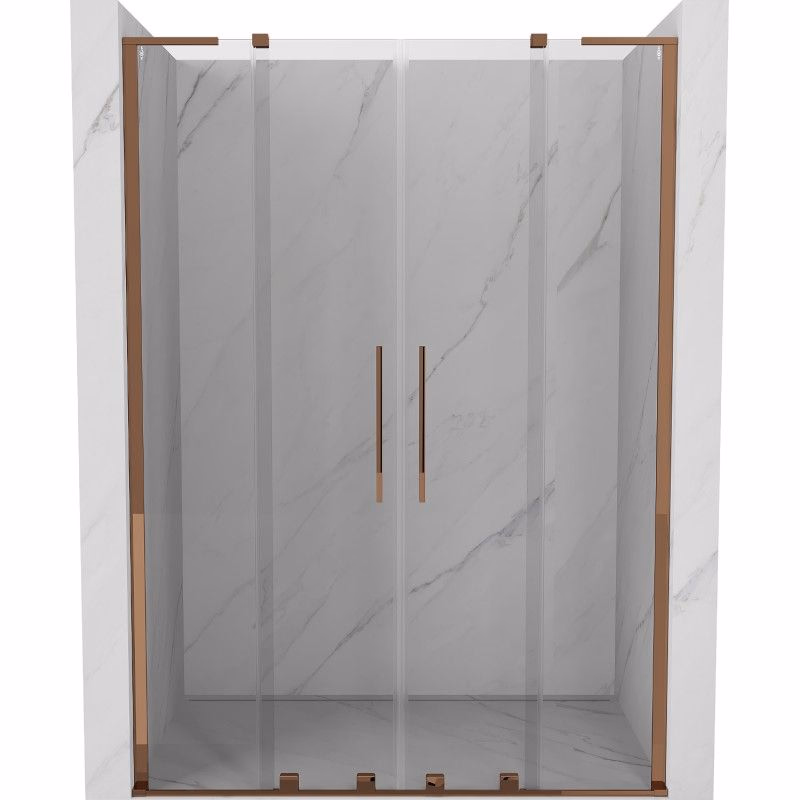 MEXEN/S - Velar L Duo posuvné sprchové dvere 160, transparent, ružové zlato 871-160-003-02-60