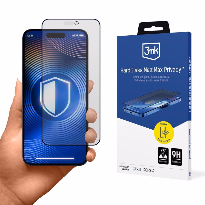 3mk tvrdené sklo HardGlass Matt Max Privacy pre Apple iPhone 15 Pre Max