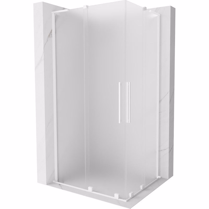 MEXEN/S - Velar L Duo sprchovací kút, posuvné dvere 90 x 80, dekor, biela 871-090-080-02-33-20
