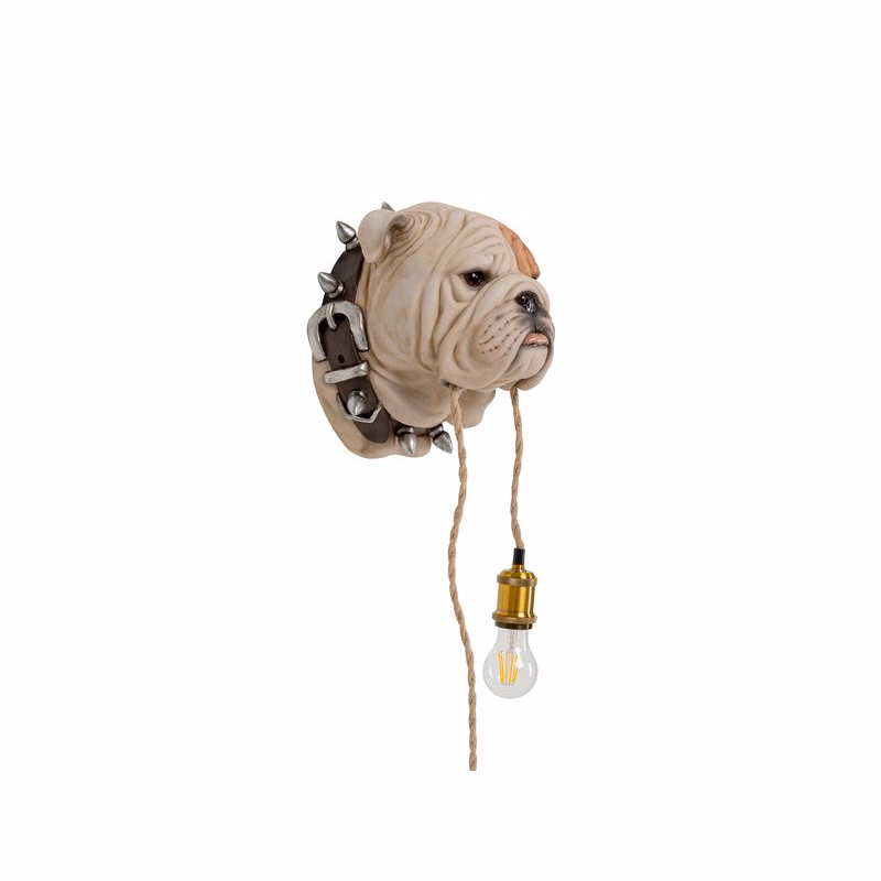 Animal Dog Head nástenná lampa béžová 25 cm
