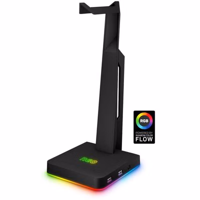 CONNECT IT NEO Stand-It RGB stojanček na slúchadlá + USB hub, čierna