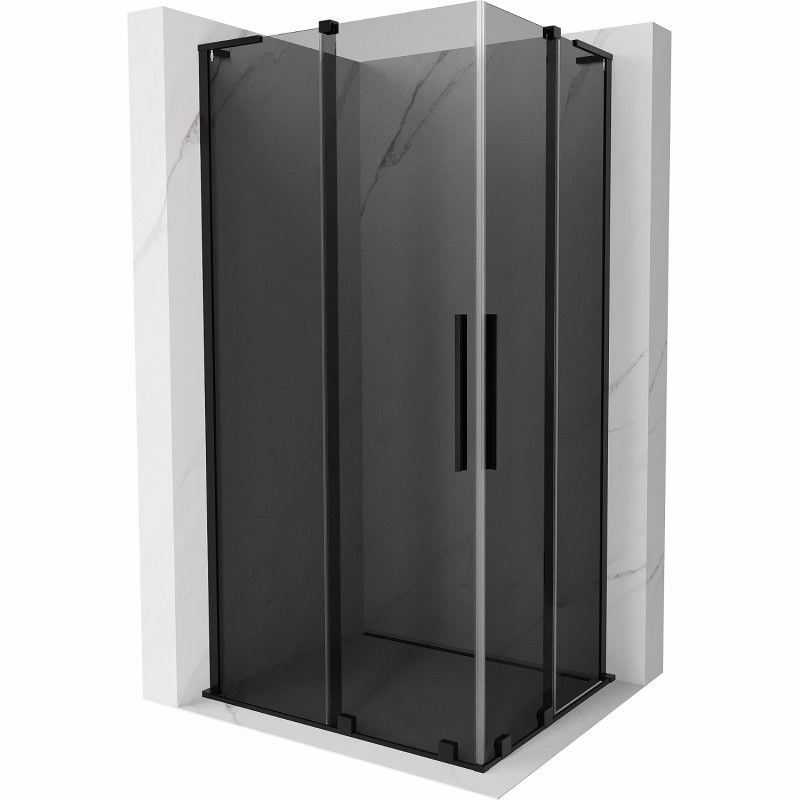 MEXEN/S - Velar L Duo sprchovací kút, posuvné dvere 100 x 90, grafit, čierna 871-100-090-02-43-70
