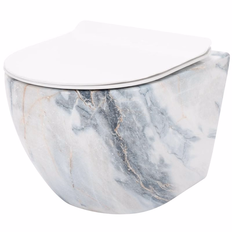 REA - Závesná WC misa vrátane sedátka Granit Shiny REA-C8002