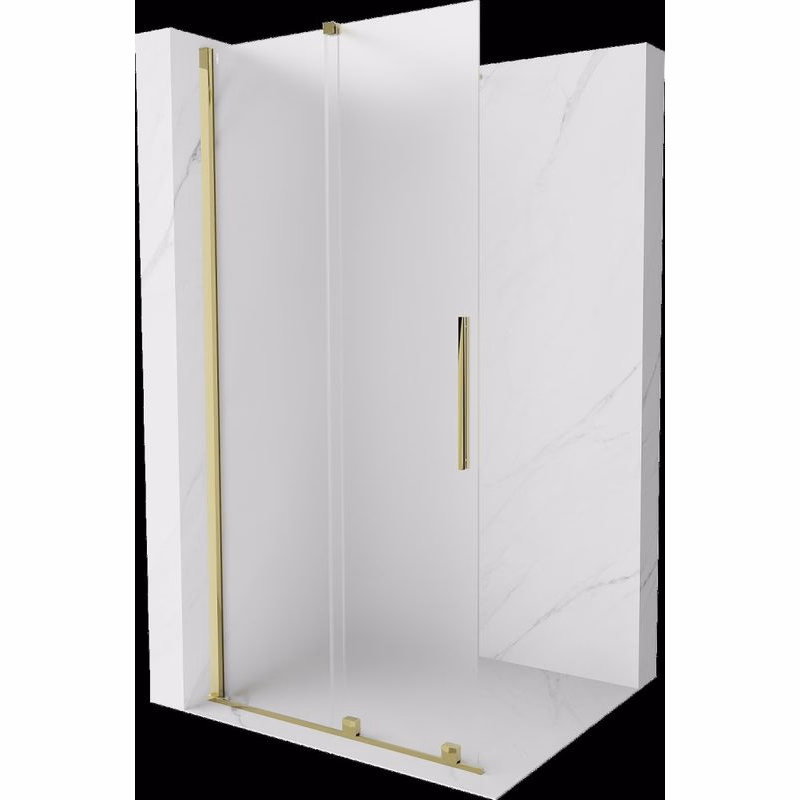 MEXEN/S - Velar Sprchová zástena posuvná Walk-in 85 x 200, dekor 8 mm, zlato 871-085-000-33-50