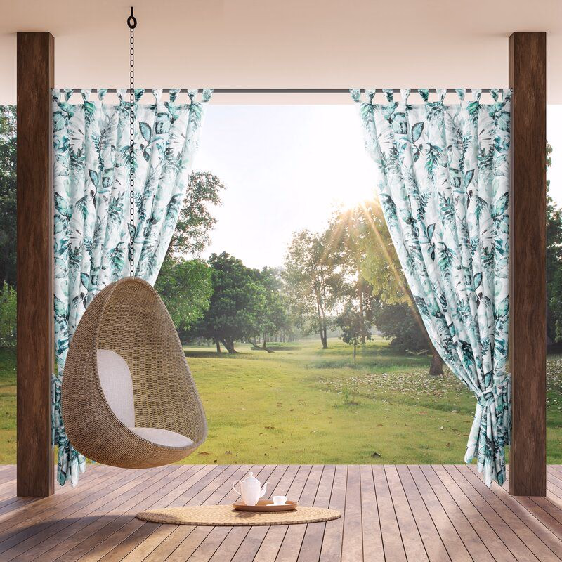 ArtFir Záves na terasu GARDEN 2 PU | biela/zelená 155 x 260 cm