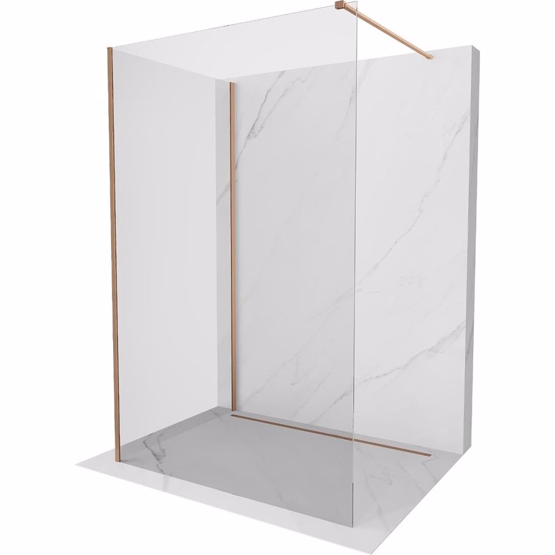 MEXEN/S - Kioto Sprchová zástena WALK-IN 120 x 70, transparent, meď kartáčovaná 800-120-212-65-00-070