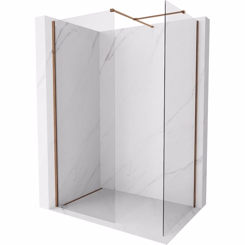 MEXEN/S - Kyoto-X Sprchová zástena WALK-IN 120 x 120, transparent 10 mm, ružové zlato 800-120-202-60-00-120-X