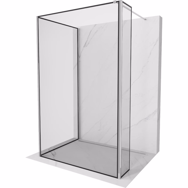 MEXEN/S - Kioto Sprchová zástena WALK-IN 120 x 120 x 30, čierny vzor, chróm 800-120-120-221-01-70-030