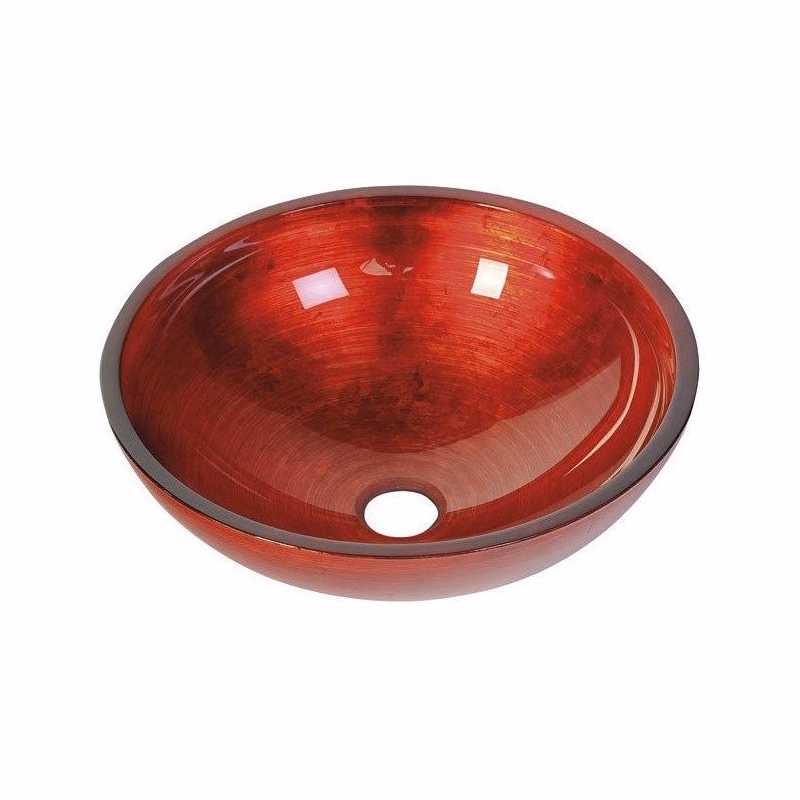 SAPHO - MURANO ROSSO IMPERO sklenené umývadlo na dosku, priemer 40cm, červené AL5318-63