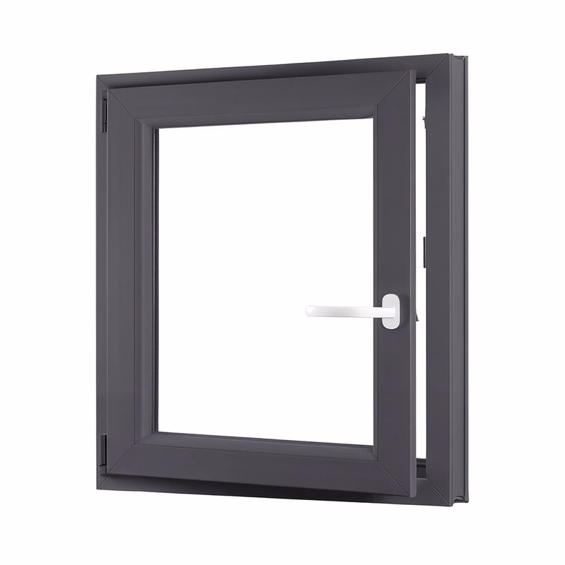 Jednokrídlové plastové okno pivničné 500x700 mm, antracit / biele, dvojsklo, ľavé, OLIMPIA 60 AD